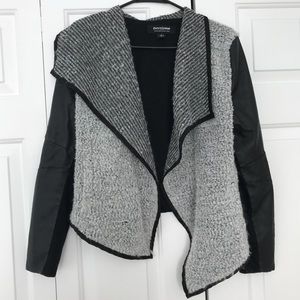 Coffeeshop Faux Leather Black & Gray Jacket L